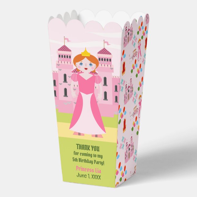 Caja Para Regalos Partido de Cumpleaños de la Princesa Real (Anverso)