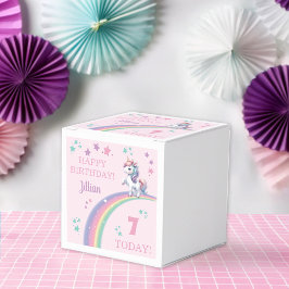 Caja Para Regalos Partido de Cumpleaños Mágico de Unicornio
