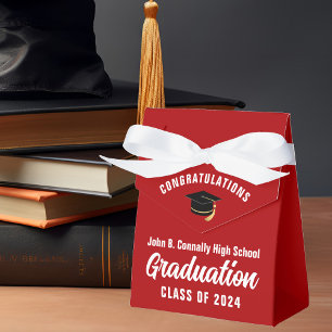 Caja Para Regalos Partido de Graduación 2025 de Enhorabuena Roja