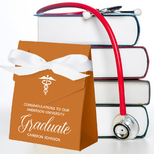 Caja Para Regalos Partido de Graduación de Escuela Médica Naranja pe