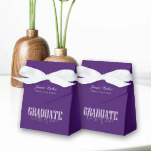 Caja Para Regalos Partido de Graduación de Fotografía Púrpura Simple