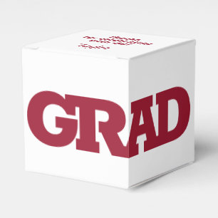Caja Para Regalos Partido de Graduación en Blanco y Crimen GRAD
