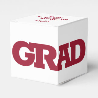 Caja Para Regalos Partido de Graduación en Blanco y Crimson GRAD