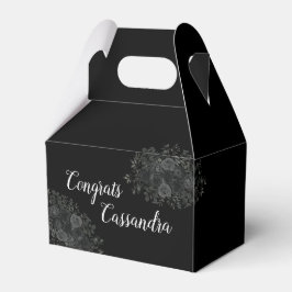 Caja Para Regalos Partido de Graduación Gótica Oscura Rosa Negro