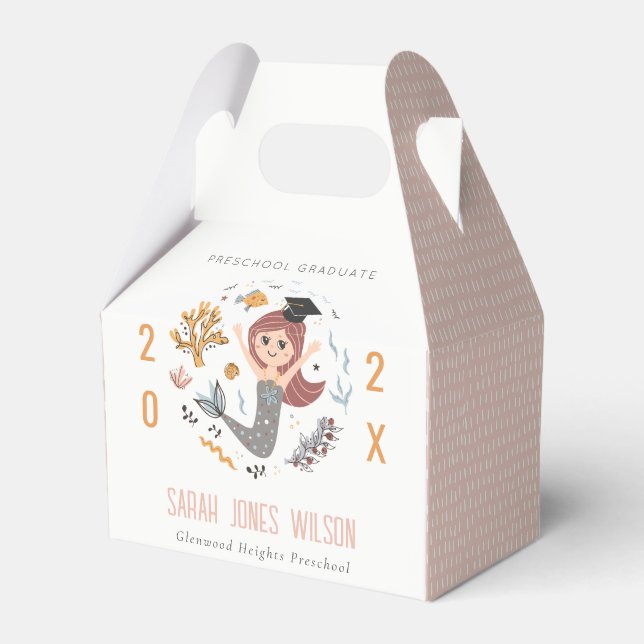 Caja Para Regalos Partido de Graduación Infantil de Sirenas Submarin (Front Side)