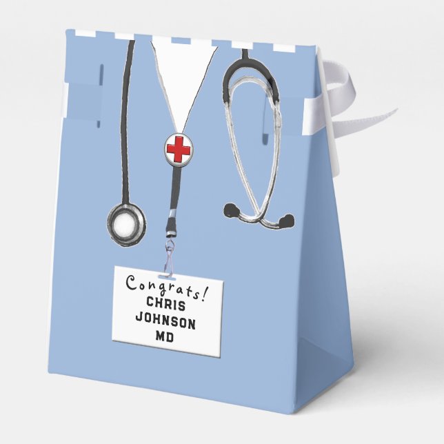 Caja Para Regalos Partido de Graduación médica (Reverso)