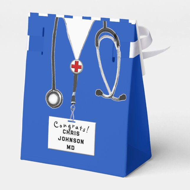 Caja Para Regalos Partido de Graduación médica (Reverso)