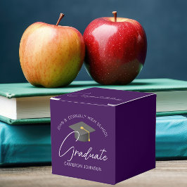 Caja Para Regalos Partido de Graduación Moderna Púrpura Oscura perso