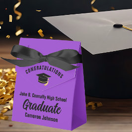 Caja Para Regalos Partido de Graduación Negra Púrpura del personaliz