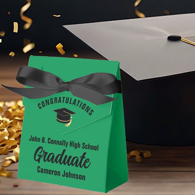 Caja Para Regalos Partido de Graduación Negra Verde personalizable (Subido por el creador)