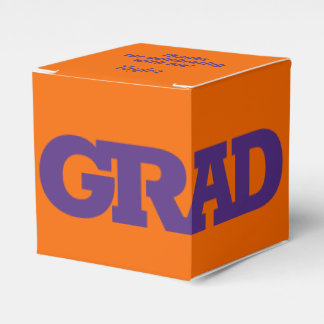 Caja Para Regalos Partido de Graduación Negrita GRAD Púrpura y Naran