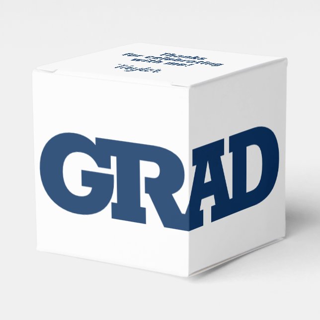 Caja Para Regalos Partido de Graduación Negrita y Azul y Blanco (Costado Anverso)