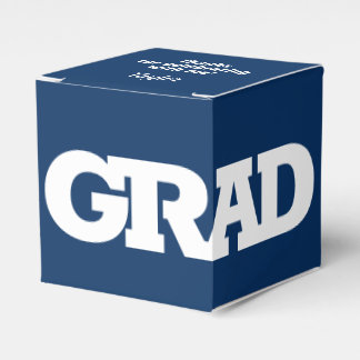 Caja Para Regalos Partido de Graduación Negrita y Blanco y Azul GRAD