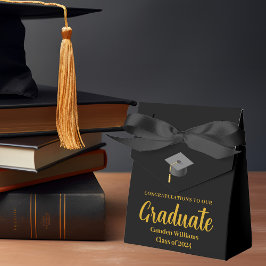 Caja Para Regalos Partido de Graduación Personalizada de Oro de moda
