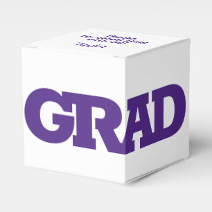 Caja Para Regalos Partido de Graduación Púrpura y Blanca