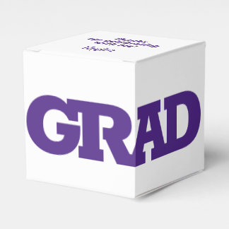 Caja Para Regalos Partido de Graduación Púrpura y Blanca