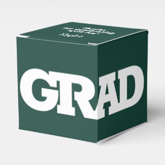 Caja Para Regalos Partido de Graduación Verde Blanco y Oscuro GRAD