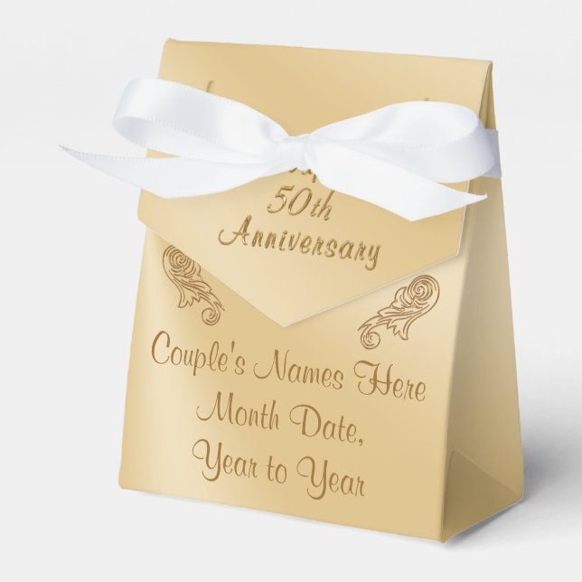 Caja Para Regalos Partido del 50 Aniversario Personalizado favorece  (Front Side)
