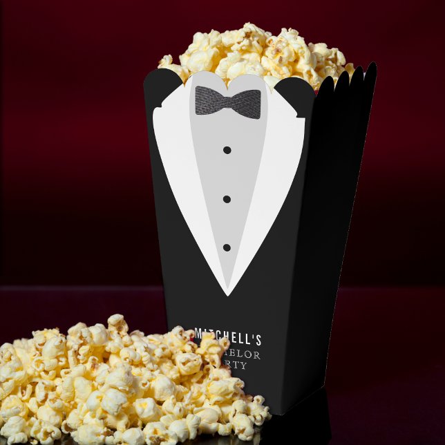 Caja Para Regalos Partido del bachiller Demo negro y Bowtie (Bachelor Party Black Suit & Bowtie Favor Boxes
)
