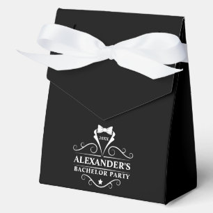 Caja Para Regalos Partido del bachiller Tejido Negro y Blanco