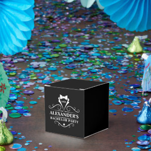 Caja Para Regalos Partido del bachiller Tuxedo Tie Negro