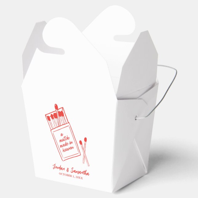 Caja Para Regalos Partido hecho en la ducha de la boda roja retro en (Abierto)