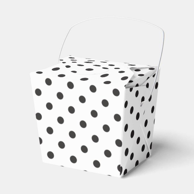 Caja Para Regalos Partido Polka Dot Black And White Wedding (Front Side)
