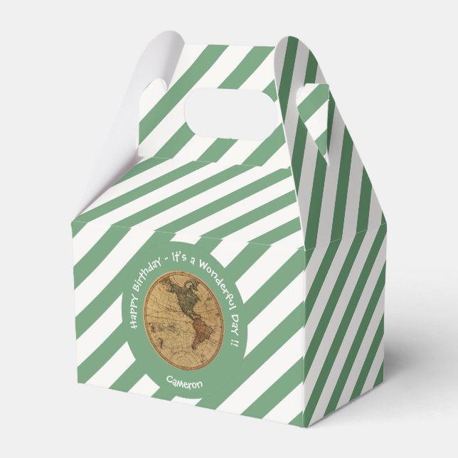 Caja Para Regalos Partido Temático del Mapa del Hemisferio Occidenta (Reverso)