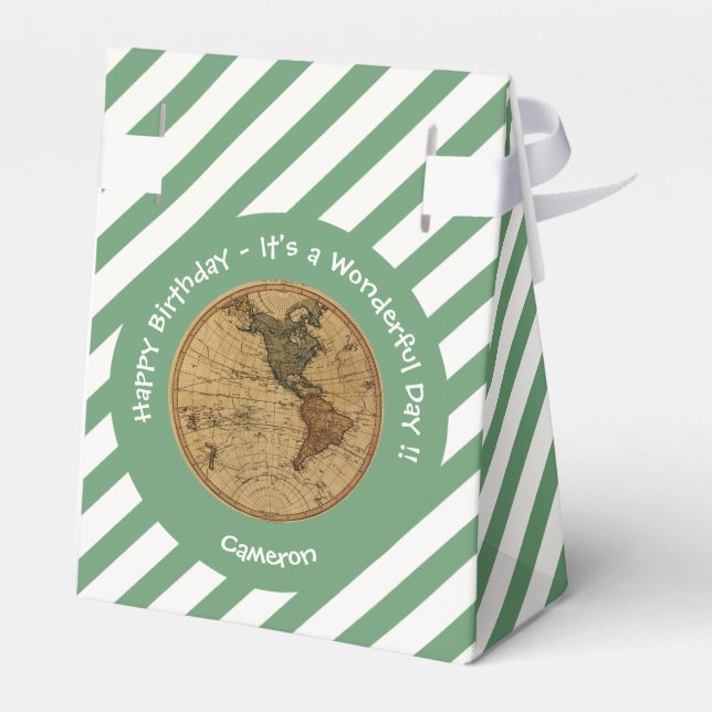 Caja Para Regalos Partido Temático del Mapa del Hemisferio Occidenta (Reverso)