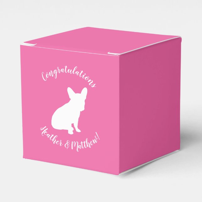 Caja Para Regalos Partido temático francés del Bulldog - Baby Shower (Costado Anverso)
