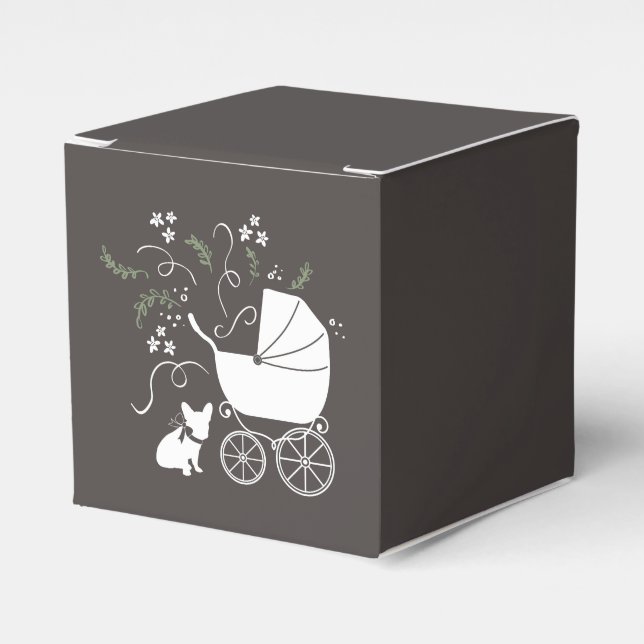 Caja Para Regalos Partido temático francés del Bulldog - Baby Shower (Costado Anverso)