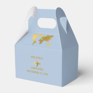 Caja Para Regalos Pasaporte Mundial de Boda de Destino Azul Polvorie