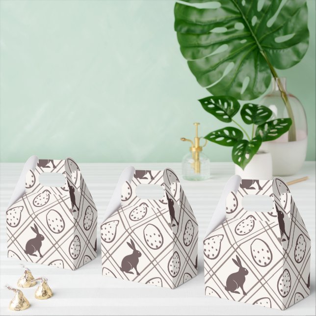Caja Para Regalos Pascua de cuadros marrones   (Múltiple)