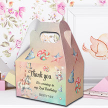 Pastel arcoiris con animales Segundo cumpleaños