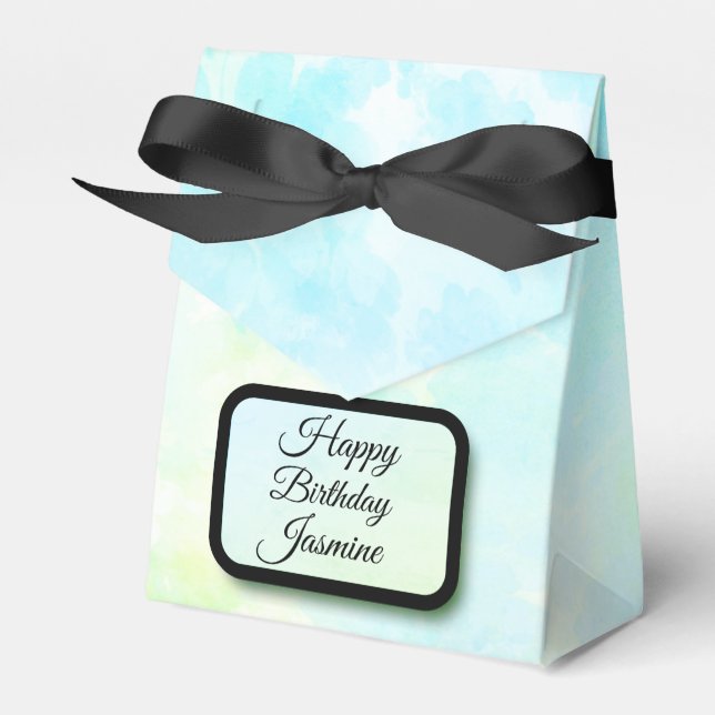 Caja Para Regalos Pastel azul de ensueño Elegante Personalizado (Front Side)