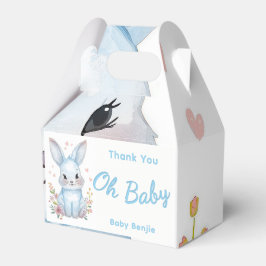 Caja Para Regalos Pastel Blue Baby Shower Cute Bunny Party Treat Box