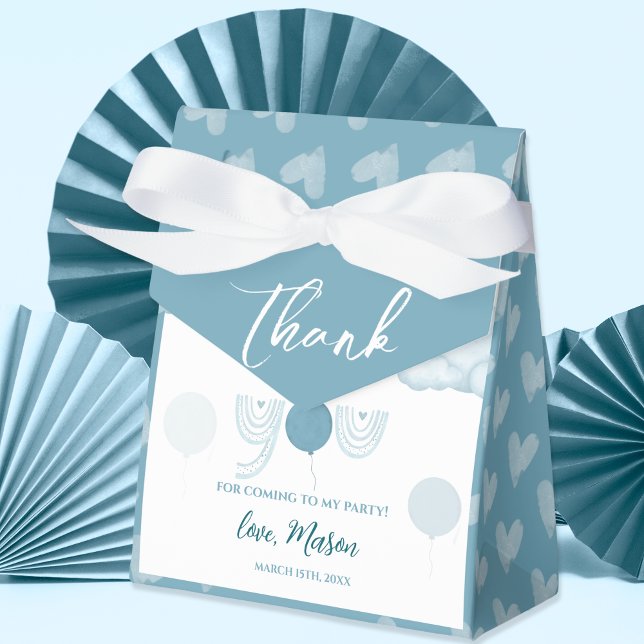 Caja Para Regalos Pastel Blue Balloon & Cloud Boy Birthday (Subido por el creador)