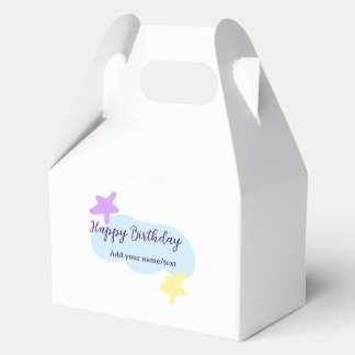 Caja Para Regalos Pastel blue clouds stars purple happy birthday nam
