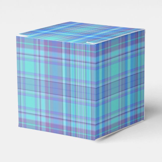Caja Para Regalos Pastel Blue Plaid Pattern (Costado Anverso)