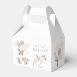 Caja Para Regalos Pastel Boho Fawn y los globos Cumpleaños