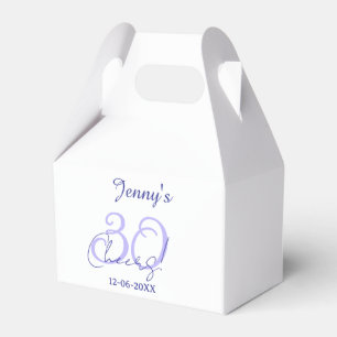 Caja Para Regalos Pastel celebra 30 cumpleaños nombre elegante púrpu