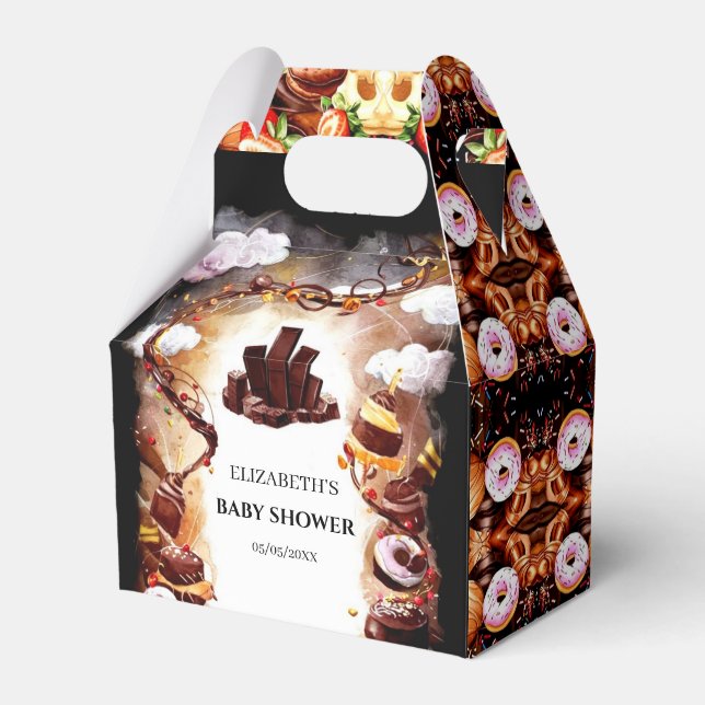 Caja Para Regalos Pastel Chocolate Baby Shower (Front Side)