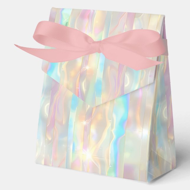 Caja Para Regalos Pastel Colors Shimmering Iridescent Stripes Patter (Anverso)