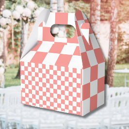 Caja Para Regalos Pastel Cuadro Rojo Blanco A Cuadros Vintage