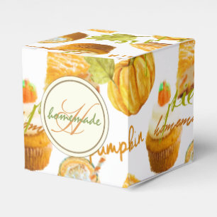 Caja Para Regalos Pastel de calabaza de la acuarela y monograma