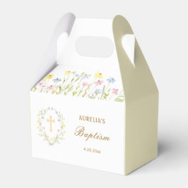 Caja Para Regalos Pastel de flores silvestres Baptism Gable