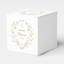 Caja Para Regalos Pastel de flores silvestres cubo de bautismo