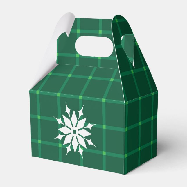 Caja Para Regalos Pastel de nieve tradicional Xmas verde oscuro (Front Side)