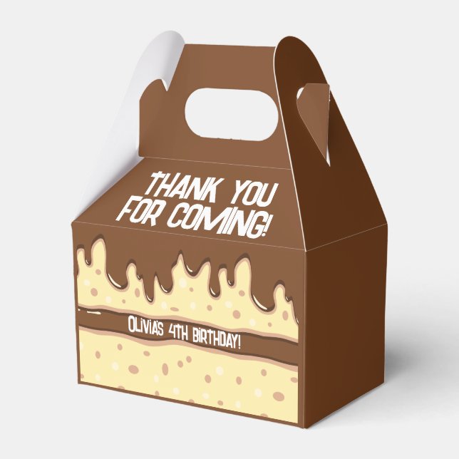 Caja Para Regalos Pastel de pastel personalizado niños dulces fiesta (Front Side)