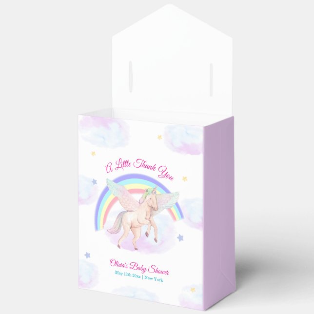 Caja Para Regalos Pastel Fairytale Unicorn Star Rainbow Baby Shower  (Abierto)